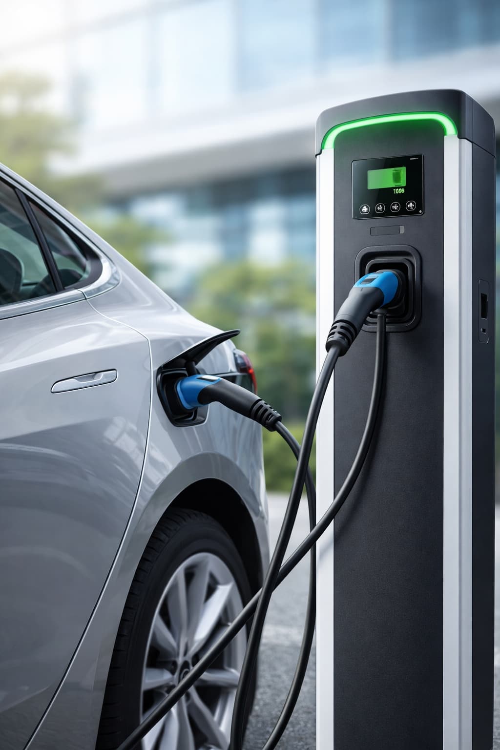 Voiture électrique en recharge